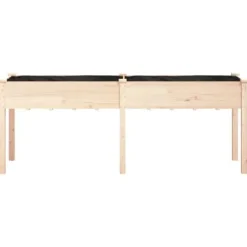 Plantekasse med foring 203x53x76 cm massivt fyrretræ - Plantekasse - Plantekasser - Home & Living