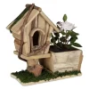 Plantekasse med fuglehus, 25x23x12 cm, Natur