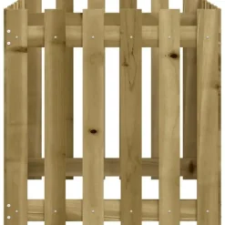 Plantekasse med stakitdesign - Imprægneret fyrretræ | Størrelse: 60x60x60 cm