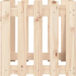 Plantekasse med stakitdesign i massivt fyrretræ | Størrelse: 50x50x50 cm