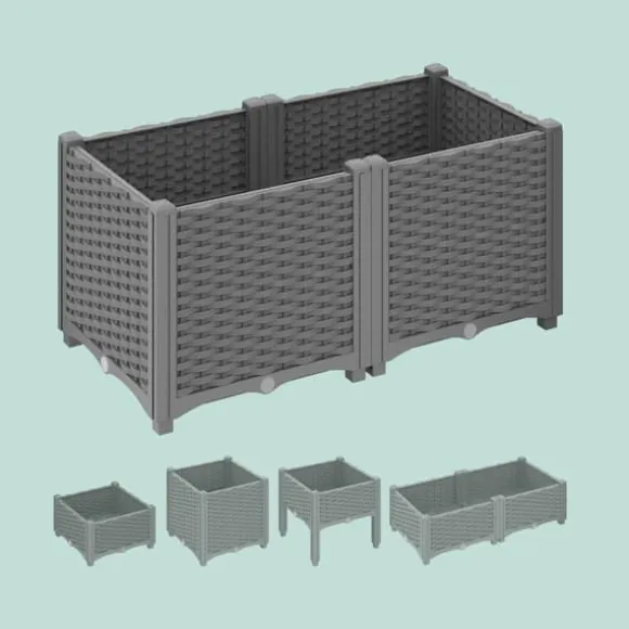 Plantekasse, Rattan-look, 23x40x40 cm