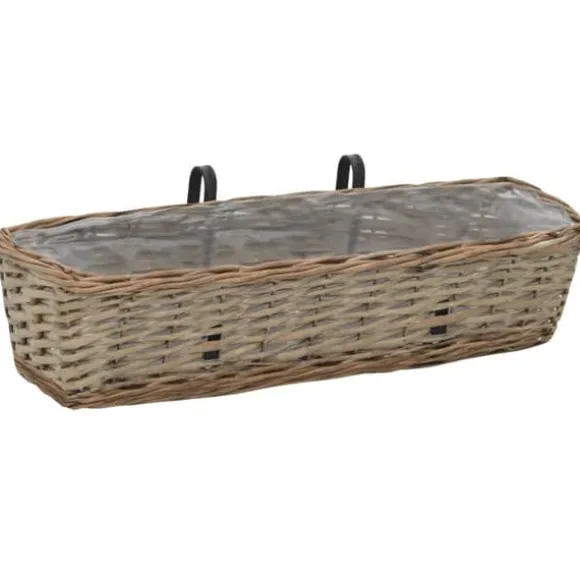 Plantekasse til balkonen 2 stk. Kurveflet med PE-foring 60 cm - Balkonplantekasse - Balkonplantekasser - Home & Living