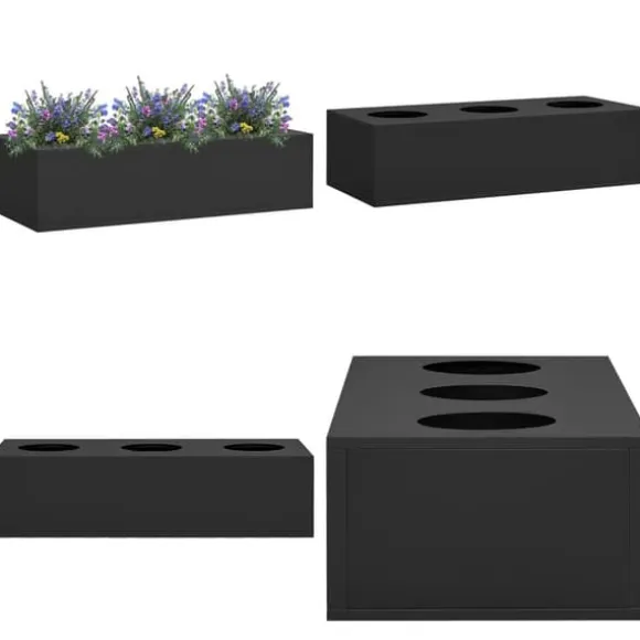 Plantekasse til kontor 90x40x23 cm stål antracitgrå - Plantekasse - Plantekasser - Home & Living