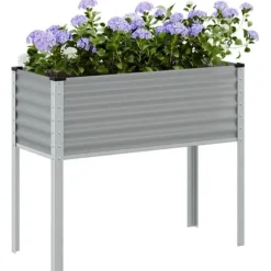 Plantekasse 100x45x90 cm i vejrbestandigt stål | Farve: Grå