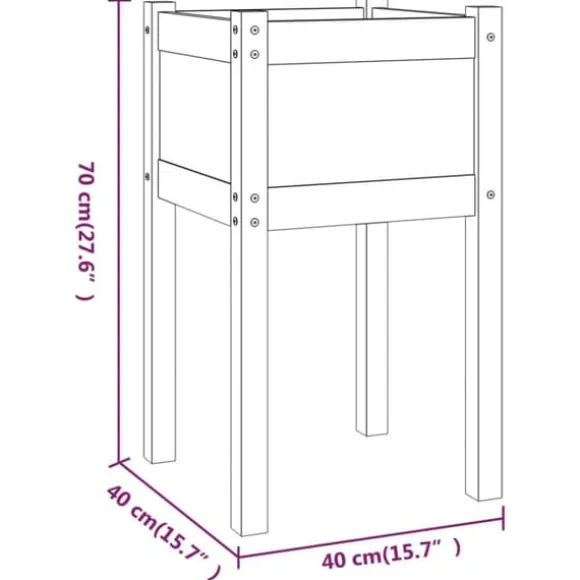 Plantekasse 50x50x70 cm massivt fyrretræ - Plantekasse - Plantekasser - Home & Living
