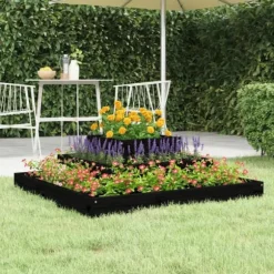 Plantekasse 80x80x27 cm massivt fyrretræ sort - Plantekasse - Plantekasser - Home & Living