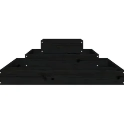 Plantekasse 80x80x27 cm massivt fyrretræ sort - Plantekasse - Plantekasser - Home & Living