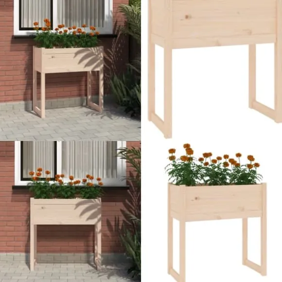 Plantekasse 78x40x81 cm massivt fyrretræ - Plantekasse - Plantekasser - Home & Living