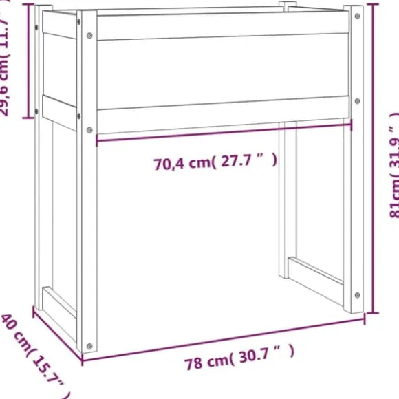 Plantekasse 78x40x81 cm massivt fyrretræ - Plantekasse - Plantekasser - Home & Living