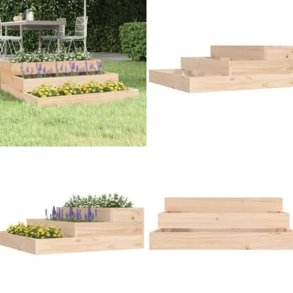 Plantekasse 78x78x27 cm massivt fyrretræ - Plantekasse - Plantekasser - Home & Living