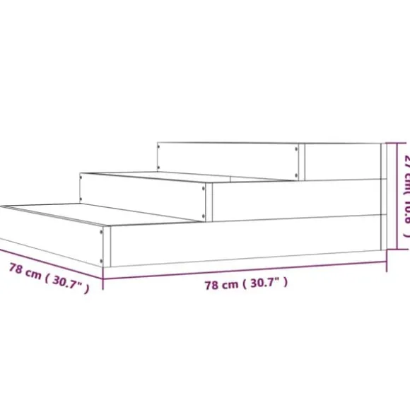 Plantekasse 78x78x27 cm massivt fyrretræ - Plantekasse - Plantekasser - Home & Living