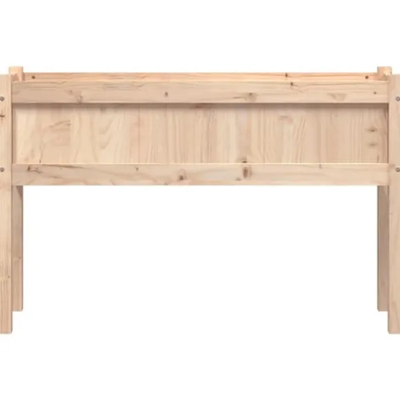 Plantekasser 2 stk. i massivt fyrretræ med ben - Dekorative til haven | Farve: Naturlig træ | Størrelse: 100x40x80 cm