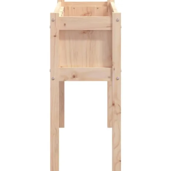 Plantekasser 2 stk. i massivt fyrretræ med ben - Dekorative til haven | Farve: Naturlig træ | Størrelse: 100x40x80 cm