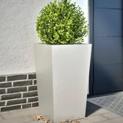 Plantekasser 2 stk. rustfrit stål - 45x45x75 cm | Farve: Sølv