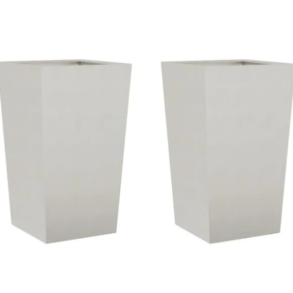 Plantekasser 2 stk. rustfrit stål - 45x45x75 cm | Farve: Sølv