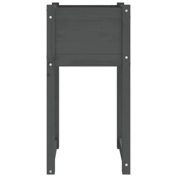 Plantekasser 2 stk. til haven | Massivt fyrretræ | Størrelse: 40x40x81 cm | Farve: Grå