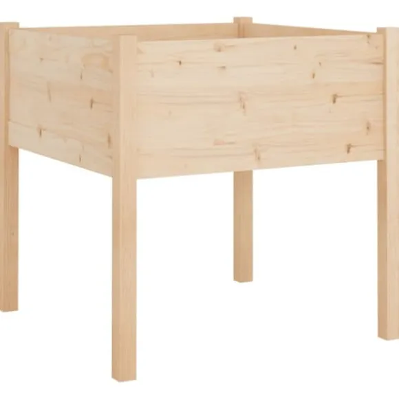 Plantekasser 2 stk. 70x70x70 cm - Massivt fyrretræ | Farve: Natur | Størrelse: 70x70x70 cm