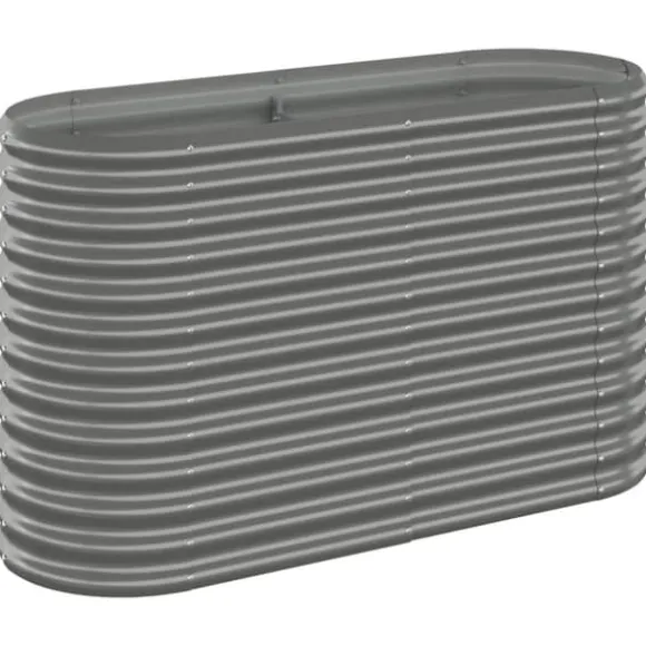 Plantekrukke i galvaniseret stål - Højbed til haven | Størrelse: 114x40x68 cm | Farve: Grå