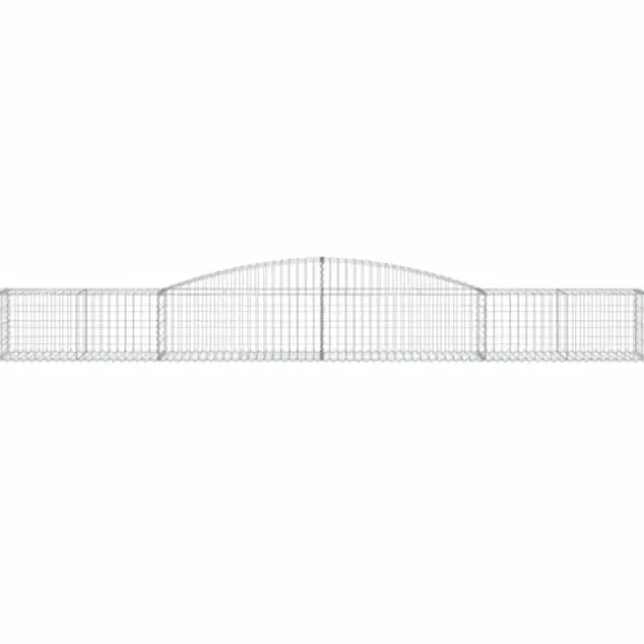 Plantekrukker - Living buede gabionkurve 3 stk. 400x50x40/60 cm galvaniseret jern