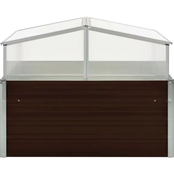 Plantekrukker - Living drivhus 100 x 100 x 85 cm galvaniseret stål brun