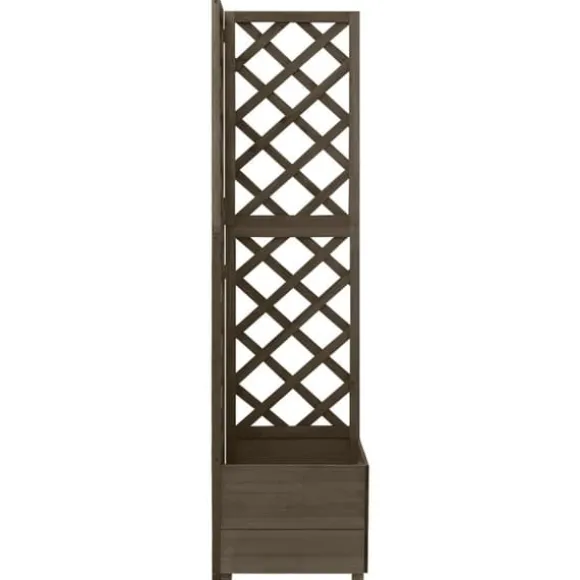 Plantekrukker - Living espalier med plantekasse til hjørne 40x40x150 cm grantræ grå