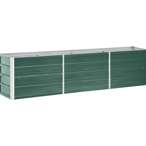 Plantekrukker - Living forhøjet plantekasse 240x40x45 cm galvaniseret stål grøn