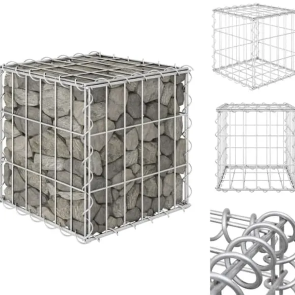 Plantekrukker - Living gabion-højbed 30x30x30 cm kubeformet stål