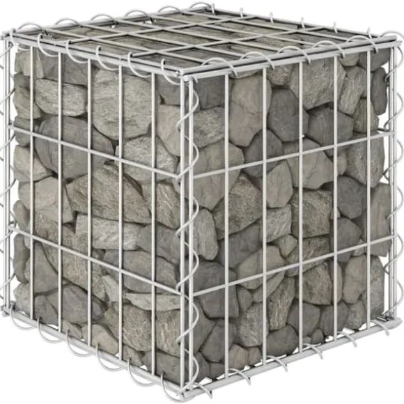Plantekrukker - Living gabion-højbed 30x30x30 cm kubeformet stål