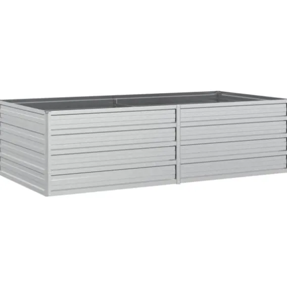 Plantekrukker - Living højbed 160x80x45 cm galvaniseret stål sølvfarvet