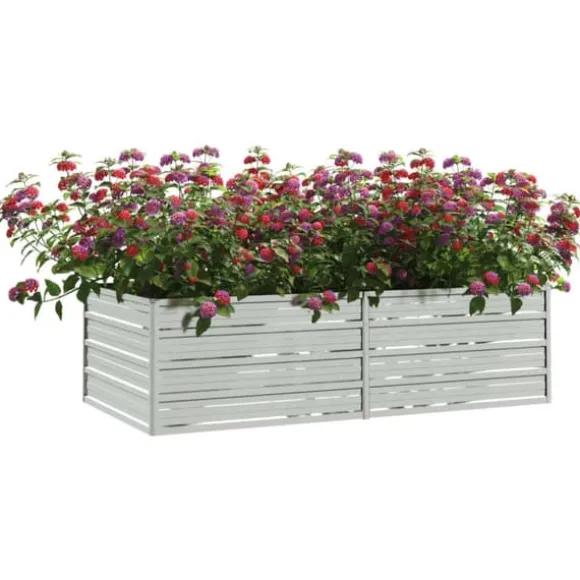 Plantekrukker - Living højbed 160x80x45 cm galvaniseret stål sølvfarvet