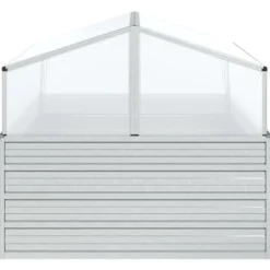 Plantekrukker - Living højbed med drivhus 100x100x85 cm sølvfarvet