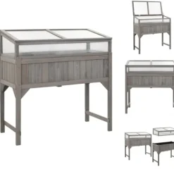 Plantekrukker - Living højbed med drivhus 110x54x120 cm massivt grantræ