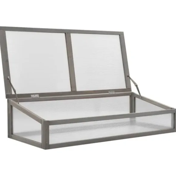 Plantekrukker - Living højbed med drivhus 110x54x120 cm massivt grantræ
