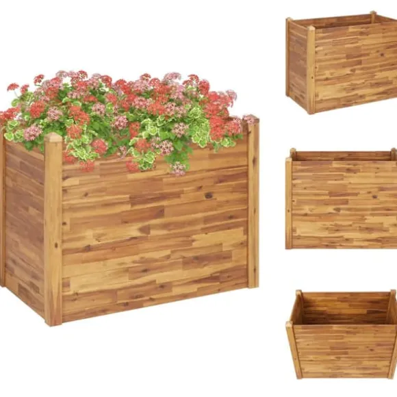 Plantekrukker - Living hævet plantekasse 110x60x84 cm massivt akacietræ