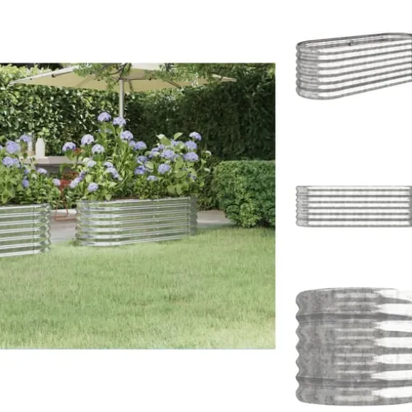 Plantekrukker - Living plantekasse 114x40x36 cm pulverlakeret stål sølvfarvet
