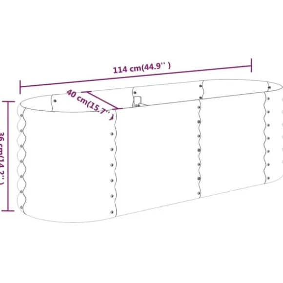 Plantekrukker - Living plantekasse 114x40x36 cm pulverlakeret stål sølvfarvet
