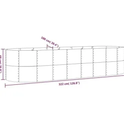 Plantekrukker - Living plantekasse 322x100x68 cm pulverlakeret stål grøn