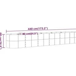 Plantekrukker - Living plantekasse 440x80x68 cm pulverlakeret stål grå
