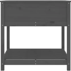 Plantekrukker - Living plantekasse med hylde 82,5x82,5x81 cm massivt fyrretræ grå