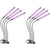 Plantelampe/plantebelysning med 4 fleksible LED-lysstofrør 2-pack