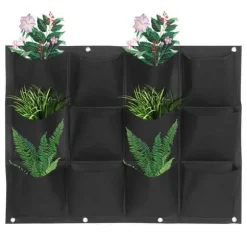 Plantepose Have Balkon Væg Vertikale Blomsterplanter Hængende Planter Sort Farve 12 Lommer