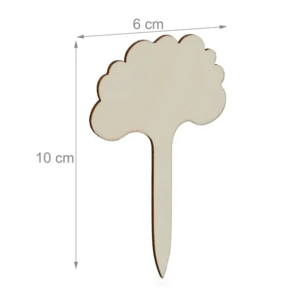 Planteskilte, 10x6x0,2 cm, Natur, Træ