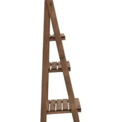 Plantestativ i 3 niveauer med tavle - Blomsterstativ | Farve: Fyrretræ | Størrelse: 40x30x90 cm