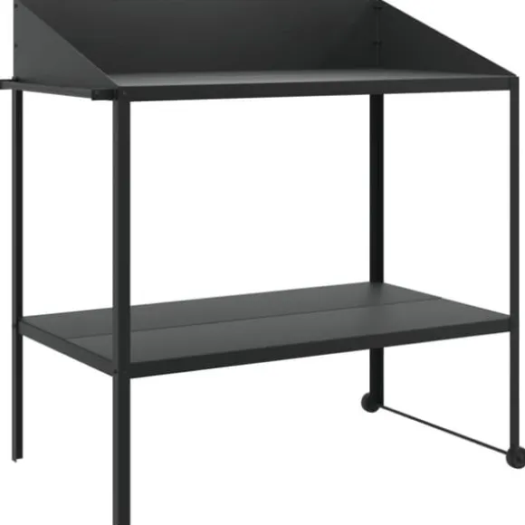 Plantestativ i galvaniseret stål - 2 hylder | Farve: Antracitgrå | Størrelse: 100x54,5x100 cm