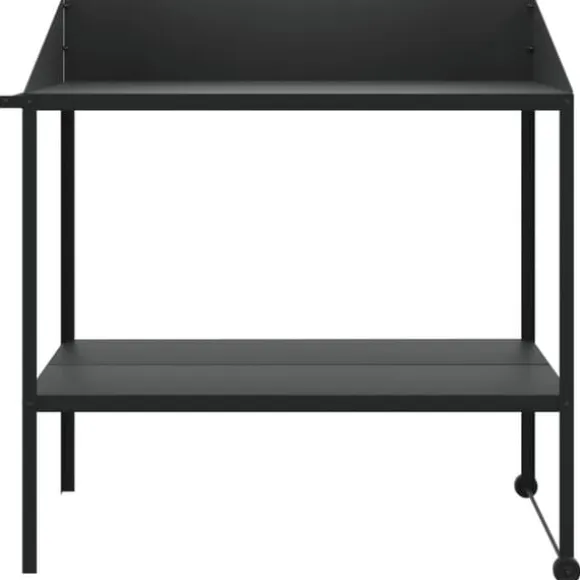 Plantestativ i galvaniseret stål - 2 hylder | Farve: Antracitgrå | Størrelse: 100x54,5x100 cm