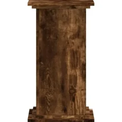 Plantestativ i konstrueret træ - Tidløst og stabilt design | Farve: Røget egetræ | Størrelse: 33x33x60 cm