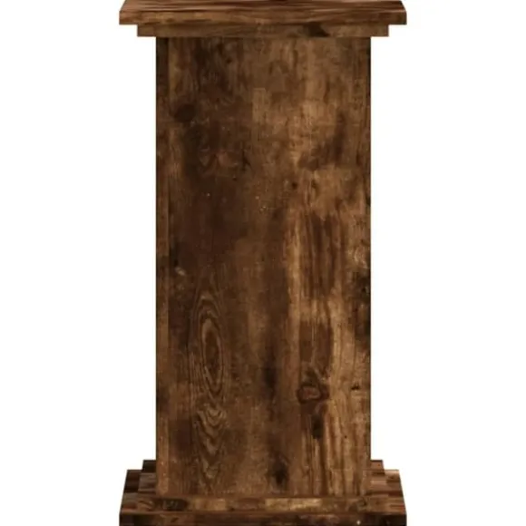 Plantestativ i konstrueret træ - Tidløst og stabilt design | Farve: Røget egetræ | Størrelse: 33x33x60 cm