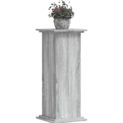 Plantestativ i konstrueret træ - Tidløst design | Farve: Grå sonoma-eg | Størrelse: 33x33x80 cm