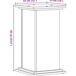 Plantestativ i konstrueret træ - Stabil og minimalistisk | Størrelse: 33x33x60 cm | Farve: Betongrå