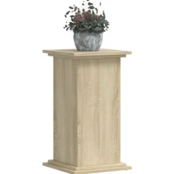Plantestativ i konstrueret træ - Blomsterstand | Størrelse: 33x33x60 cm | Farve: Sonoma-eg